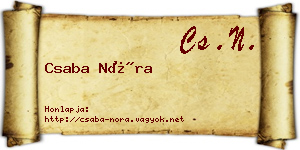 Csaba Nóra névjegykártya
