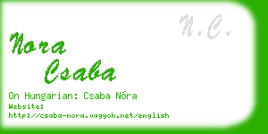 nora csaba business card